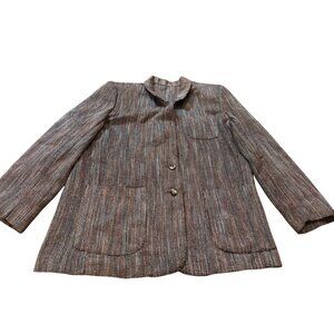 VTG 90s Diversity Women's M Wool Unstructured woven lightweight Blazer Jacket